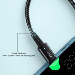 Дата кабель USB-C to USB-C 1.0m 100W black Essager (EXCTT1-CG01)