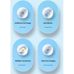 Дата кабель USB-C to USB-C 1.0m 100W black Essager (EXCTT1-CG01)