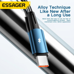 Дата кабель USB 2.0 AM to USB-C 2.0m 120W black Essager (EXC120-CGA01-P)