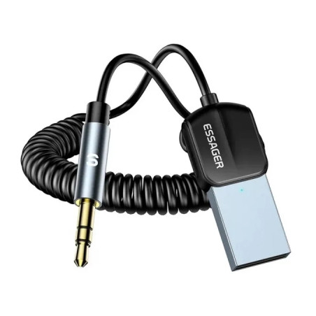 Bluetooth трансмітер Essager Lingfeng Bluetooth 5.0 Aux Adapter Car Wireless Receiver USB (EBT-LF01-P)