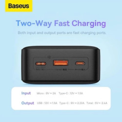 Батарея універсальна Baseus Airpow 30000mAh 20W PD/3.0, QC/3.0, black (PPQD090101)