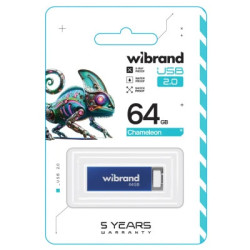 USB флеш накопичувач Wibrand 64GB Chameleon Blue USB 2.0 (WI2.0/CH64U6U)