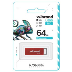 USB флеш накопичувач Wibrand 64GB Chameleon Red USB 2.0 (WI2.0/CH64U6R)