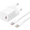 Зарядний пристрій Baseus GaN5 Fast Charger USB-C 30W + Cable 1.0m Type-C 100W white (P10110902213-00)