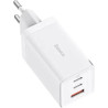 Зарядний пристрій Baseus 2xUSB-C 65W + 1xUSB GaN + cable USB-C to USB-C 100W 1.0m white (CCGP120202)