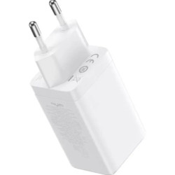 Зарядний пристрій Baseus 2xUSB-C 65W + 1xUSB GaN + cable USB-C to USB-C 100W 1.0m white (CCGP120202)