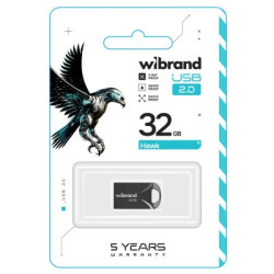 USB флеш накопичувач Wibrand 32GB Hawk Black USB 2.0 (WI2.0/HA32M1B)