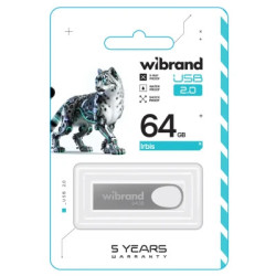 USB флеш накопичувач Wibrand 64GB Irbis Silver USB 2.0 (WI2.0/IR64U3S)