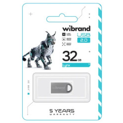 USB флеш накопичувач Wibrand 32GB lynx Silver USB 2.0 (WI2.0/LY32M2S)