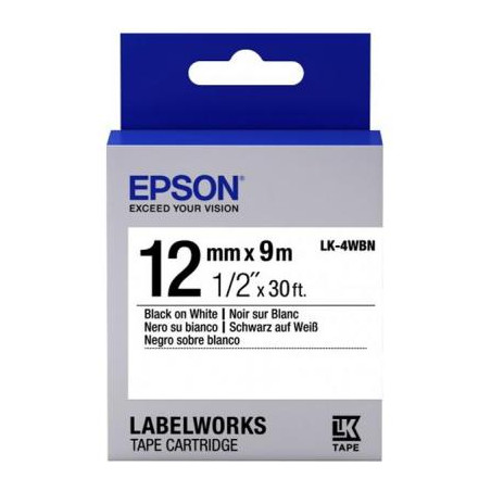 Стрічка для принтера етикеток Epson LK4WBN (C53S654021)