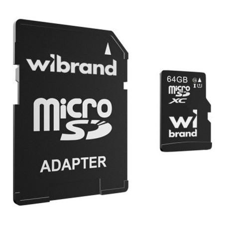 Карта пам'яті Wibrand 64GB mictoSD class 10 UHS-I (WICDXU1/64GB-A)
