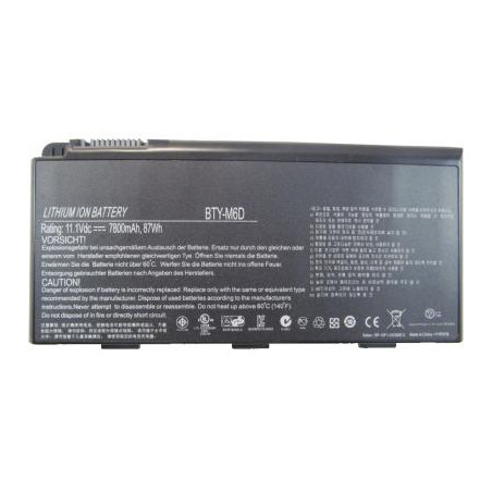 Акумулятор до ноутбука MSI BTY-M6D 7800mAh 6cell 11.1V Li-ion (A47040)