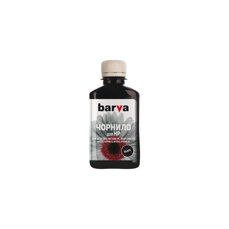 Чорнило Barva HP GT51K/GT53K 180мл BLACK Pigmented (HGT53-739)