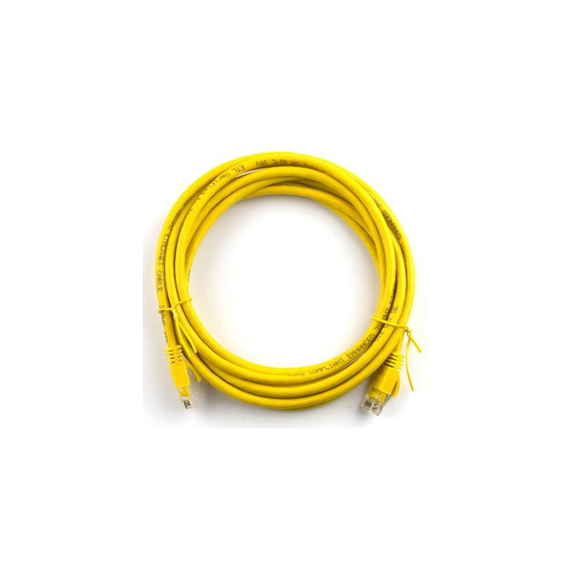 Патч-корд 1м, RJ-45, Cat.5e, CU, мідь, жовтий Ritar (PCR-CU/1Yw / 03032)