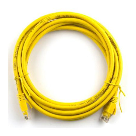 Патч-корд 1м, RJ-45, Cat.5e, CU, мідь, жовтий Ritar (PCR-CU/1Yw / 03032)
