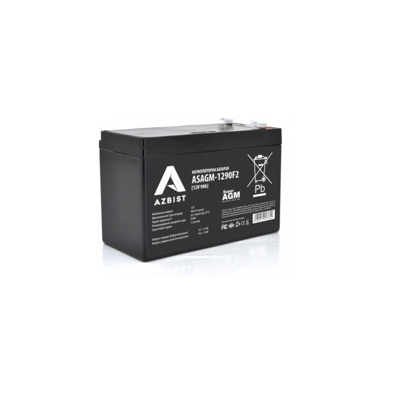Батарея до ДБЖ AZBIST 12V 9Ah Super AGM (ASAGM-1290F2)