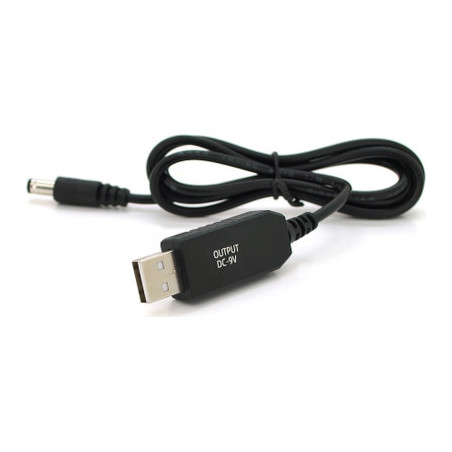 Кабель живлення USB to DC 5.5x2.5mm/(5.5x2.1mm) 9V 1.0m OEM Voltronic (KPFR/5-9)