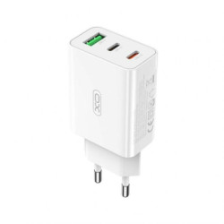 Зарядний пристрій XO L101 PD + QC3.0 (1USB/2Type-C/20W) + USB - MicroUSB White (XO-L101-WH)