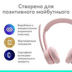 Навушники Logitech Zone 300 Bluetooth Rose (981-001412)