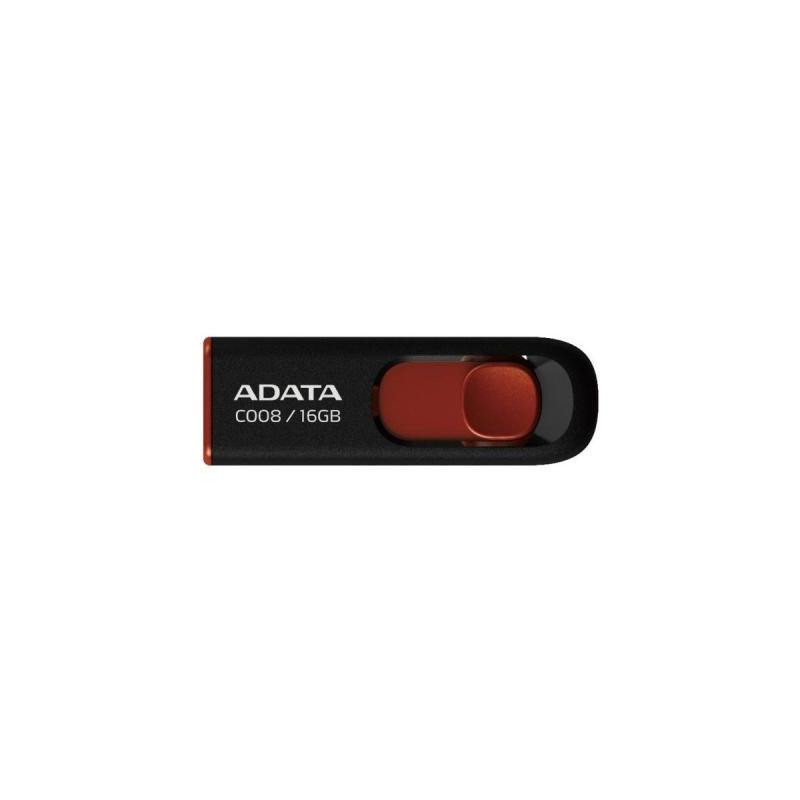 USB флеш накопичувач ADATA 16Gb C008 Black/Red USB 2.0 (AC008-16G-RKD)