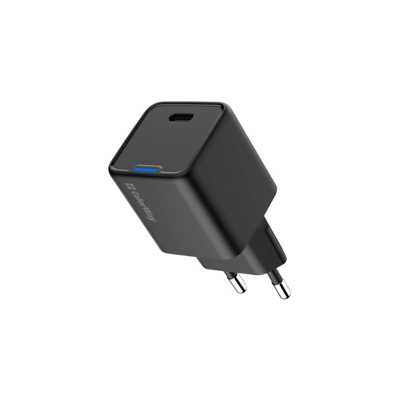 Зарядний пристрій ColorWay GaN Mini 25W PD Port PPS USB-C black (CW-CHS052PD-BK)