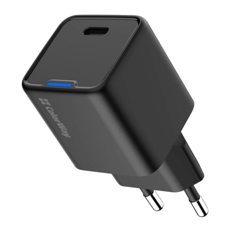 Зарядний пристрій ColorWay GaN Mini 25W PD Port PPS USB-C black (CW-CHS052PD-BK)
