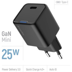 Зарядний пристрій ColorWay GaN Mini 25W PD Port PPS USB-C black (CW-CHS052PD-BK)