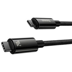 Дата кабель USB-C to USB-C 1.0m 240W Black Baseus (CAWJ040001)