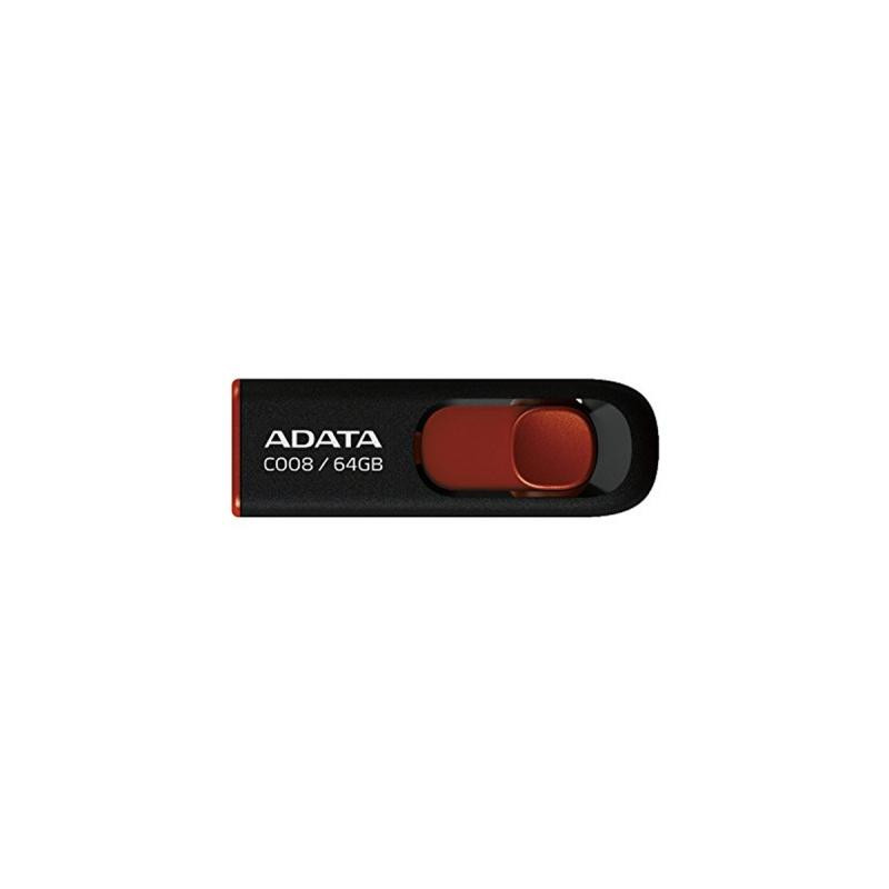 USB флеш накопичувач ADATA 64GB C008 Black+Red USB 2.0 (AC008-64G-RKD)
