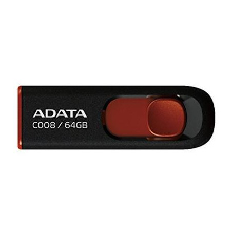 USB флеш накопичувач ADATA 64GB C008 Black+Red USB 2.0 (AC008-64G-RKD)