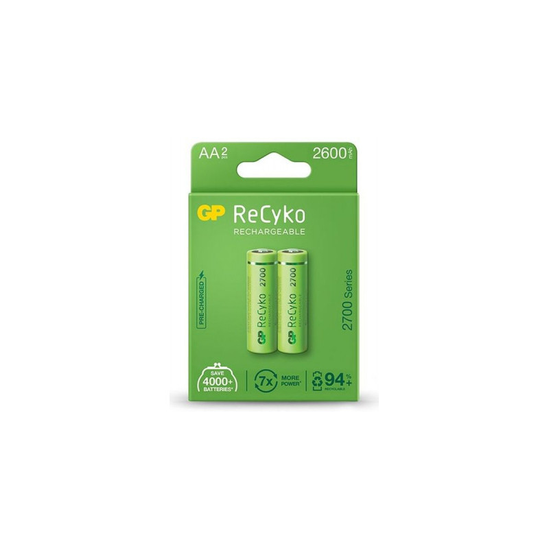 Акумулятор Gp AA R6 ReCyko battery 2600mAh AA (2700Series, 2 battery pack) (270ААHCE-EB2(Recyko) / 4891199186370)