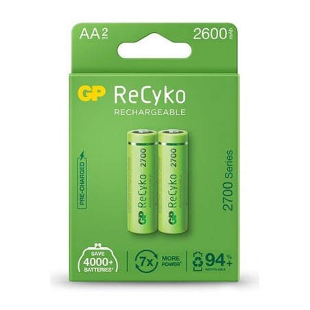 Акумулятор Gp AA R6 ReCyko battery 2600mAh AA (2700Series, 2 battery pack) (270ААHCE-EB2(Recyko) / 4891199186370)