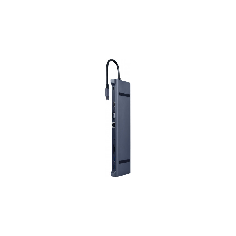 Концентратор Cablexpert USB-C 9-in-1 (USB-hub + HDMI/VGA/PD/CR/LAN/3.5mm) (A-CM-COMBO10-01)