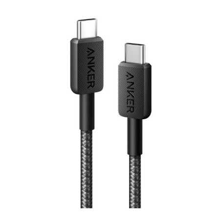 Дата кабель USB-C to USB-C 0.9m 322 Black Anker (A81F5G11)