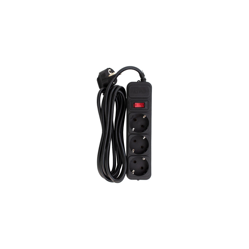 Мережевий фільтр живлення Patron EXT-PN-SP-1033, 3m Black (EXT-PN-SP-1033)