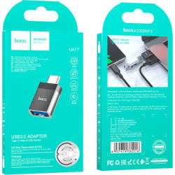 Перехідник UA17 USB-C M to USB F USB3.0 Black HOCO (6931474762016)