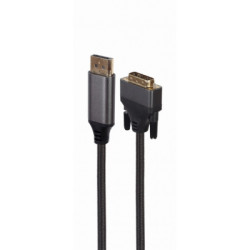 Кабель мультимедійний DisplayPort M to DVI M 1.8m 4K 24+1pin Cablexpert (CC-DPM-DVIM-4K-6)