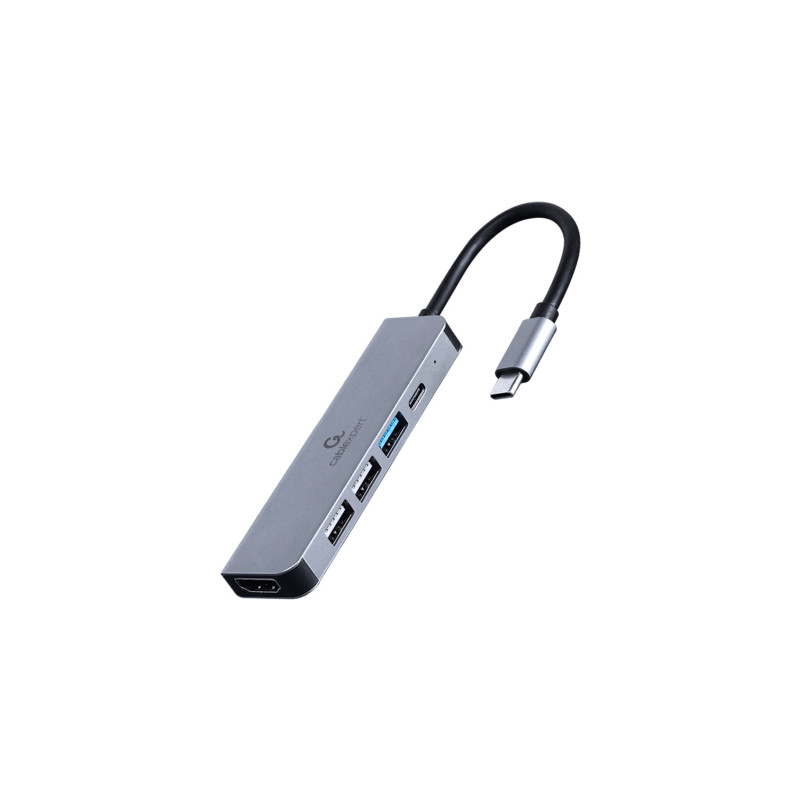 Концентратор Cablexpert USB-C 5-in-1 (hub/HDMI/PD) (A-CM-COMBO5-03)