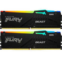 Модуль пам'яті для комп'ютера DDR5 16GB (2x8GB) 5600 MHz FURY Beast RGB Kingston Fury (ex.HyperX) (KF556C36BBEAK2-16)