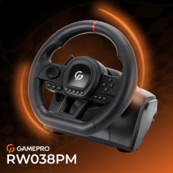 Кермо GamePro RW038PM з педалями та коробкою передач PC/XBOX360/XBOXONE/SWITCH/PS3/PS4 (RW038PM)