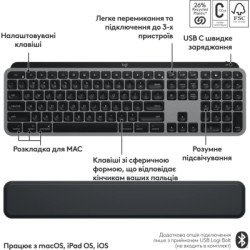 Комплект Logitech MX Keys S Combo для MAC Bluetooth/Wireles UA Space Grey (920-012845)