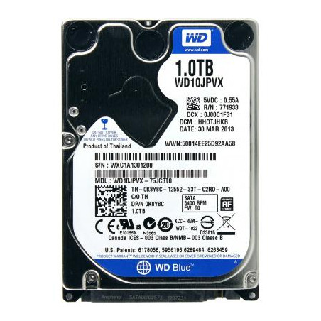 Жорсткий диск для ноутбука 2.5" 1TB WD (WD10JPVX)
