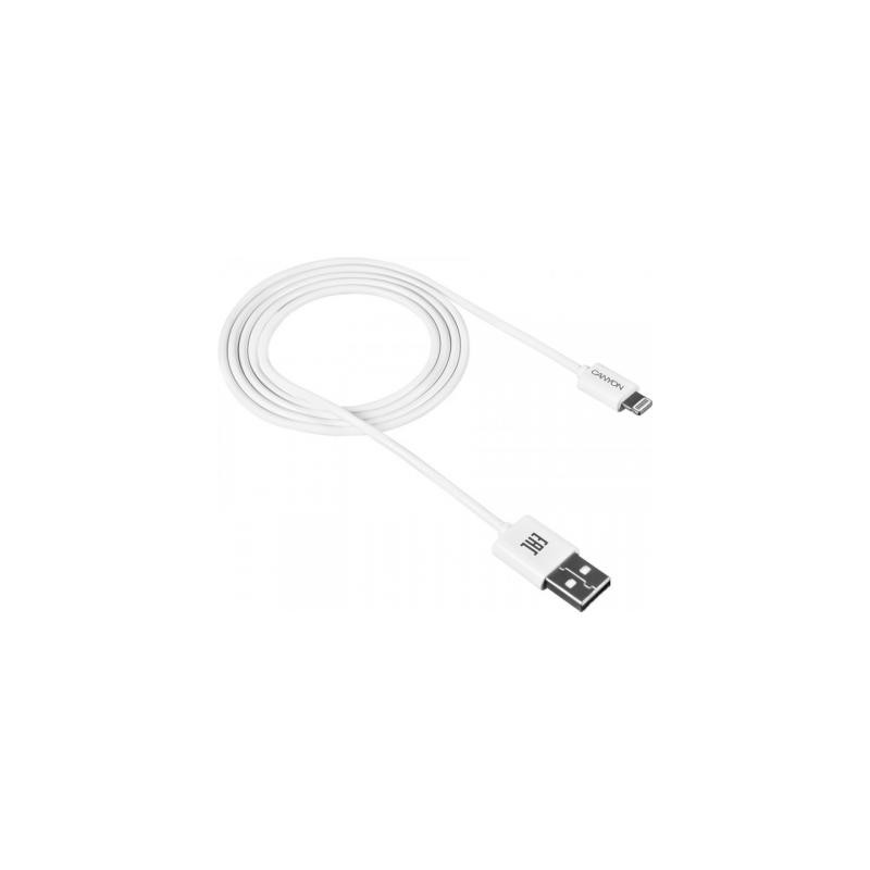 Дата кабель USB 2.0 AM to Lightning 1.0m White Canyon (CNE-CFI1W)