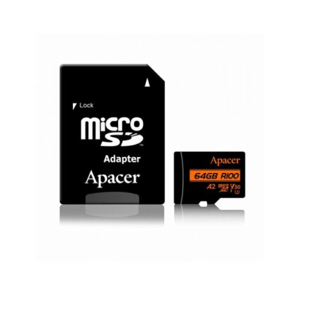 Карта пам'яті Apacer 64GB microSD class 10 UHS-I U3 (AP64GMCSX10U8-R)