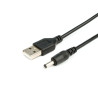Кабель живлення USB to DC 3.5mm 5V 1.0m 2.0A black Atcom (10035)