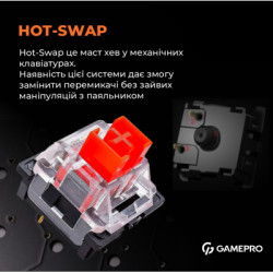 Клавіатура GamePro MK170W Hot-Swap Red Swich RGB USB UA White (MK170W)