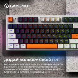 Клавіатура GamePro MK180W Hot-Swap Red Swich RGB USB UA White (MK180W)
