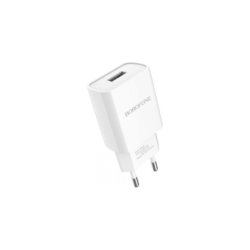 Зарядний пристрій BOROFONE BA20A USB 10.5W + cable USB to USB-C white (6931474700742)