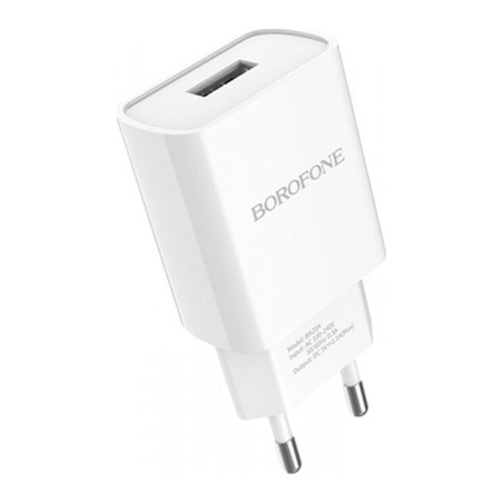 Зарядний пристрій BOROFONE BA20A USB 10.5W + cable USB to USB-C white (6931474700742)