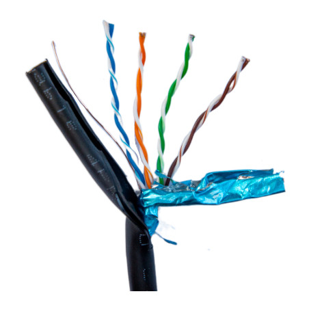 Кабель мережевий FTP 305м, cat.5e, CU, 4*2*0,51, PVC+PE, outdoor, black GEAR (GEC-FTPCUOUT051305)